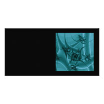 Turquoise Blue and Teal Fractal Art Design. Photo Greeting Card