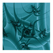 Turquoise Blue and Teal Fractal Art Design. Photo Sculpture