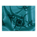 Turquoise Blue and Teal Fractal Art Design. Post Card