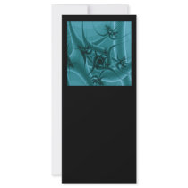 Turquoise Blue and Teal Fractal Art Design. Rack Card Template