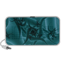 Turquoise Blue and Teal Fractal Art Design. Speakers