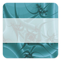 Turquoise Blue and Teal Fractal Art Design. Stickers