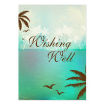 Turquoise Blue Beach Wedding Wishing Well Card Business Cards