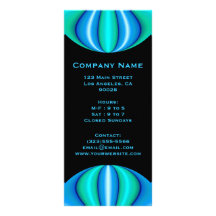 turquoise blue circle custom rack card