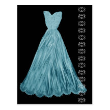 Turquoise Blue Dress with Lace Accent Postcard