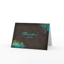 Turquoise Blue Green Thank You Greeting Card