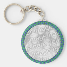 turquoise blue mod dots mod photoframe keychains