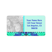 Turquoise Blue photo Labels