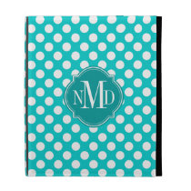 Turquoise Blue Polka Dot Pattern Monogram caseable cases