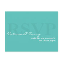 Turquoise blue RSVP simple wedding response card