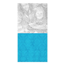 Turquoise Blue Textured Wedding Damask DIY V15 Picture Card