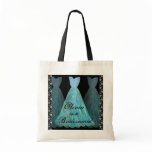 TURQUOISE Bridesmaid Dresses Cotton Tote Bag