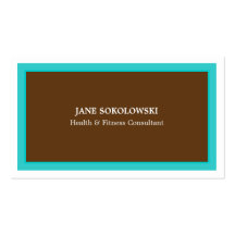 Turquoise & Brown  Simple & Elegant Business Card