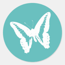 Turquoise Butterfly Envelope Sticker Seal