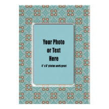 Turquoise Calico Frame - Customizable Personalized Invitation
