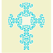 Turquoise Celtic Cross Frosted Background Cutout Cut Out