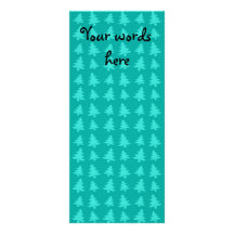 Turquoise christmas trees pattern full color rack card