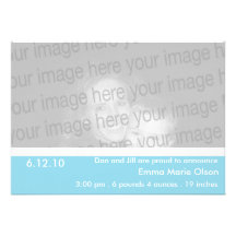 Turquoise Clean & Classic Birth Announcement