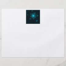 Turquoise Colour Abstract Fractal. Full Color Flyer