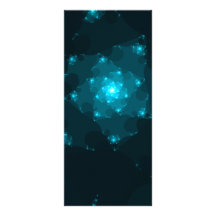 Turquoise Colour Abstract Fractal. Rack Card Design
