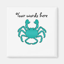 Turquoise crab fridge magnet