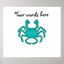 Turquoise crab print
