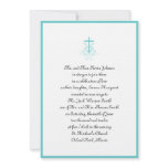 Turquoise Cross Christian Wedding Invitation