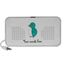 Turquoise cute penguin mini speakers