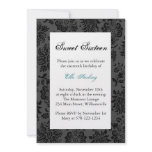 Turquoise Damask Birthday Invitation