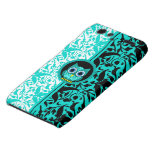 turquoise damask owl motorola droid RAZR case