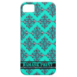 Turquoise Damask Print iPhone 5 Case