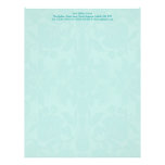Turquoise Damask Stationery Personalized Letterhead