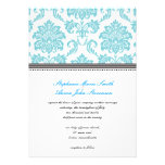 Turquoise Damask Wedding Invitation