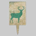 Turquoise Deer Silhouette Cake Topper cake picks