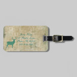 Turquoise Deer Silhouette  Luggage Tag luggage tags