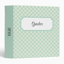 Turquoise Design With Beveled Label Vinyl Binders