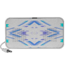 Turquoise Diamond Geometry Abstract Art Laptop Speaker