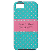 Turquoise diamonds wedding favours iPhone 5 covers