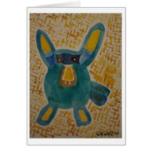 Turquoise Dog Greeting Cards
