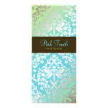 Turquoise et chaux de damassé de l'éblouissement 3 double carte en  couleur