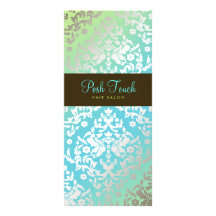 Turquoise et chaux de damassé de l'éblouissement 3 double carte en  couleur