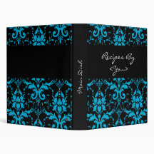 Turquoise et classeur noir de livre de recette de 