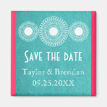 Turquoise Far East Elegance Save the Date Magnet