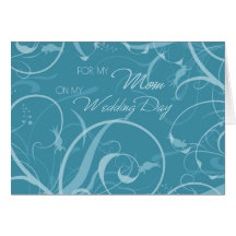 Turquoise Floral Mom Wedding Day Thank You Card