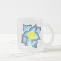 Turquoise Flower Frosted Mug