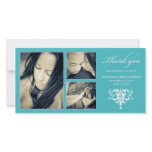 TURQUOISE FORMAL COLLAGE | WEDDING THANK YOU CARD photo cards