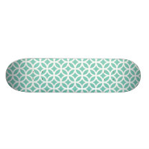 Turquoise Geometric Skate Deck