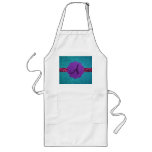 Turquoise glitter monogram aprons