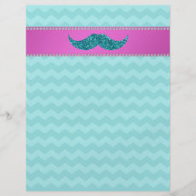 Turquoise glitter moustache flyer