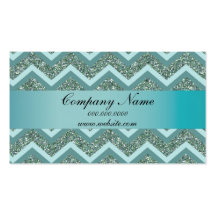 Turquoise Glitter Zigzag Pocket 2013 Calendar Business Card Template